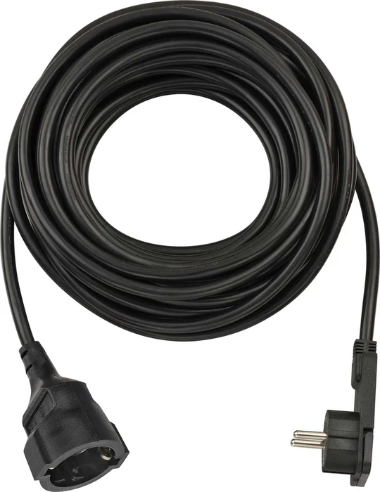 Brennenstuhl Verlängerungskabel mit Winkel-Flachstecker IP20 schwarz H05VV-F 3G1,5, 10m