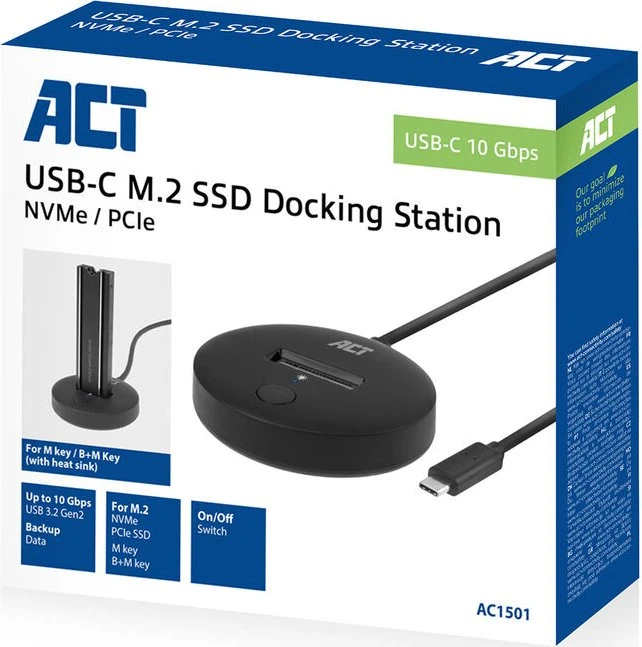 ACT M.2 NVMe/PCIe SSD Dockingstation, USB-C 3.1