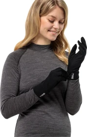 Jack Wolfskin Merino Handschuhe schwarz (Damen)