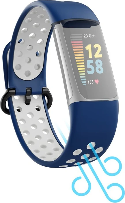 Hama Ersatzarmband für Fitbit Charge 5 Silikon blau/grau