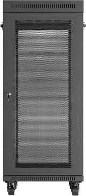 Lanberg 19" Rackschrank 27HE, LCD, freistehend, Flat Pack, V2, Gitternetztür, IP20, RAL 9004, 800mm tief
