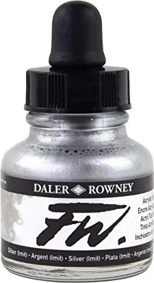 Daler Rowney FW Acrylic Ink silver imit, 29.5ml