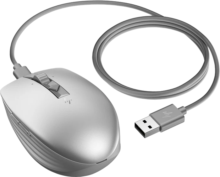 HP 710 Rechargeable Silent Mouse silber, USB/Bluetooth