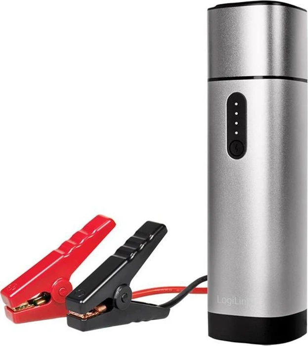 LogiLink Powerbank 10000mAh 2x USB-A Auto-Starthilfe metallgrau