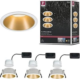 Paulmann Cole Coin LED 6W Einbauleuchte gold, 3 Stück