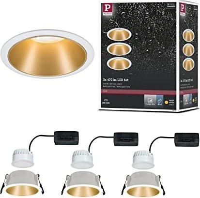 Paulmann Cole Coin LED 6W Einbauleuchte gold, 3 Stück