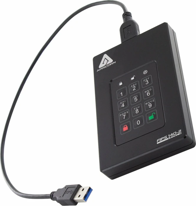Apricorn Aegis Fortress L3 SSD, 4TB, USB 3.0 Micro-B