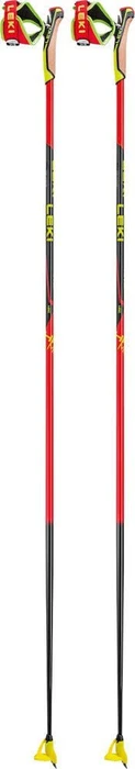 Leki HRC Max Langlauf Skistock bright red/neon yellow/carbon structure (Modell 2025/2026)