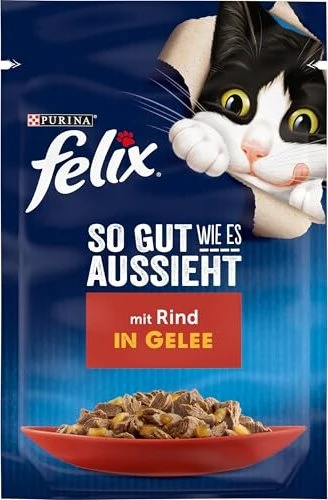 Purina Felix So gut wie es aussieht mit Rind in Gelee, 2.21kg (26x 85g)
