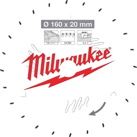 Milwaukee CSB P W ATB Kreissägeblatt 24Z, 160x2.2x20mm, 1 Stück