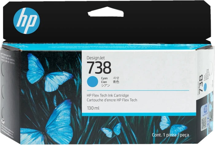 HP Tinte 738 130ml cyan