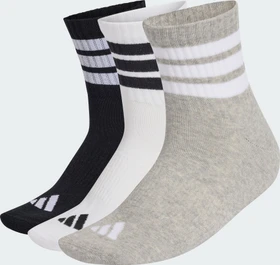 adidas 3-Streifen Cushioned Sportswear Mid-Cut Crew Socken medium grey heather/white/black, 3 Paare