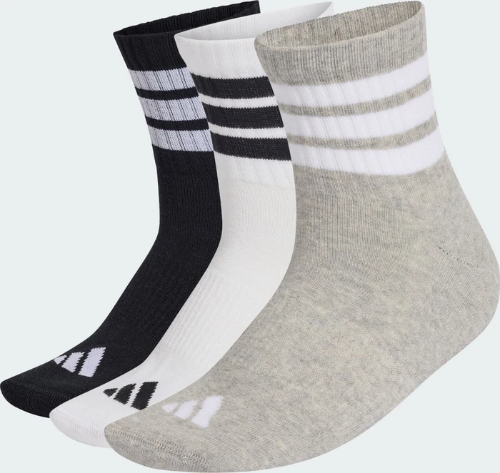 adidas 3-Streifen Cushioned Sportswear Mid-Cut Crew Socken, 3 Paar