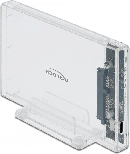 DeLOCK External Enclosure, transparent, 9.5mm, 2.5", USB-C 3.1
