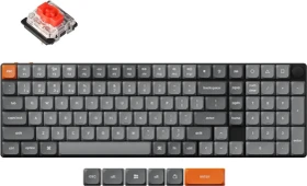Keychron K17 Max, grau, LEDs RGB, Gateron LOW PROFILE 2.0 RED, USB/Bluetooth, US (K17M-H1-US)
