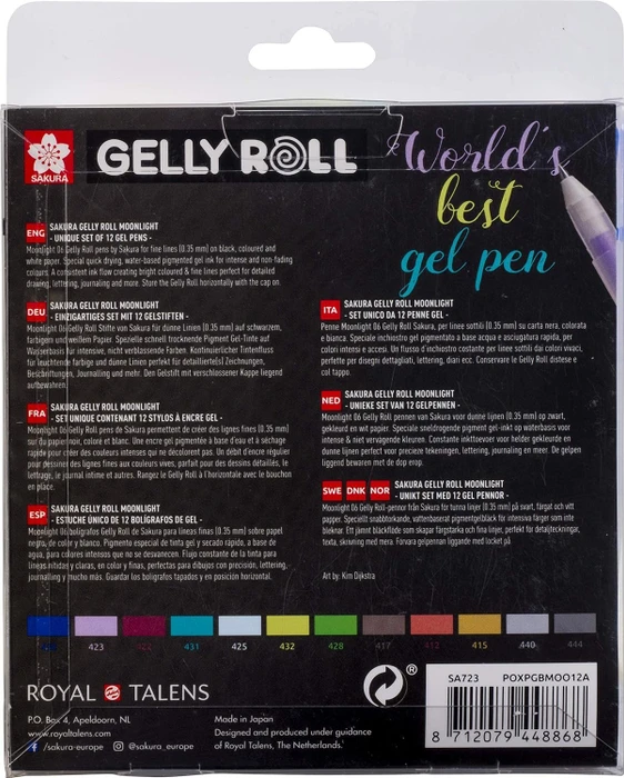Sakura Gelly Roll Moonlight 06 F Cosmos Gelroller (Mine) sortiert, 12er-Set, Etui
