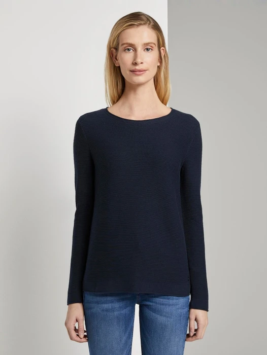 Tom Tailor Rundhalsausschnitt Strickpullover sky captain blue (Damen)