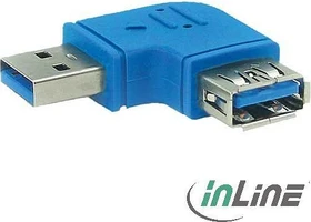 InLine USB 3.0 Adapter, Stecker A auf Buchse B 90° gewinkelt rechts (35300M)