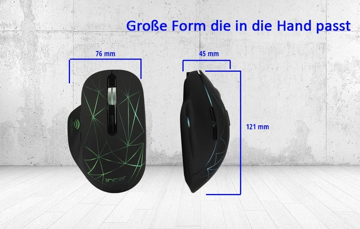 Inca IWM-551 Wireless Mouse schwarz, USB