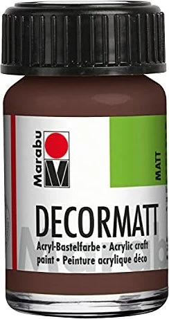 Marabu Decormatt Acrylfarbe, mittelbraun, 15ml