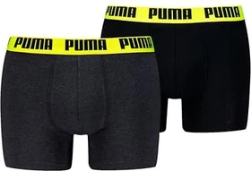Puma Comfort Stretch 2er Boxer Briefs dark grey melange/yellow (Herren)