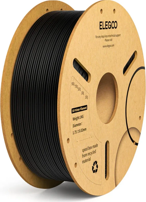 Elegoo PLA+, schwarz, Spule, 1.75mm, 1.00kg