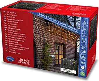 Konstsmide Lichtervorhang Eisregen LED 400x bernstein