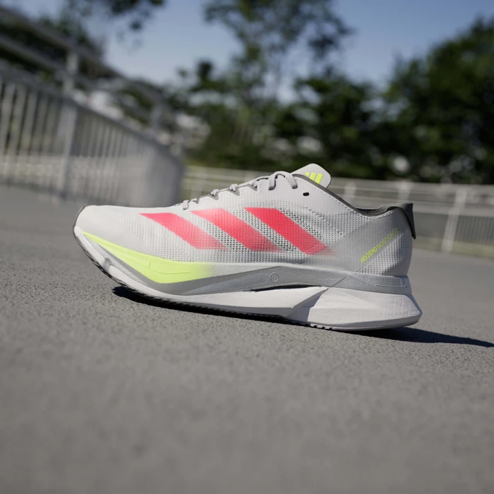 adidas Adizero Boston 12 dash grey/lucid red/lucid lemon (Damen)