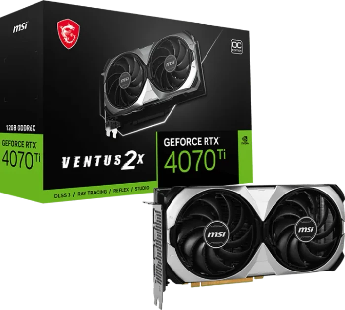 MSI GeForce RTX 4070 Ti Ventus 2X 12G OC, 12GB GDDR6X, HDMI, 3x DP