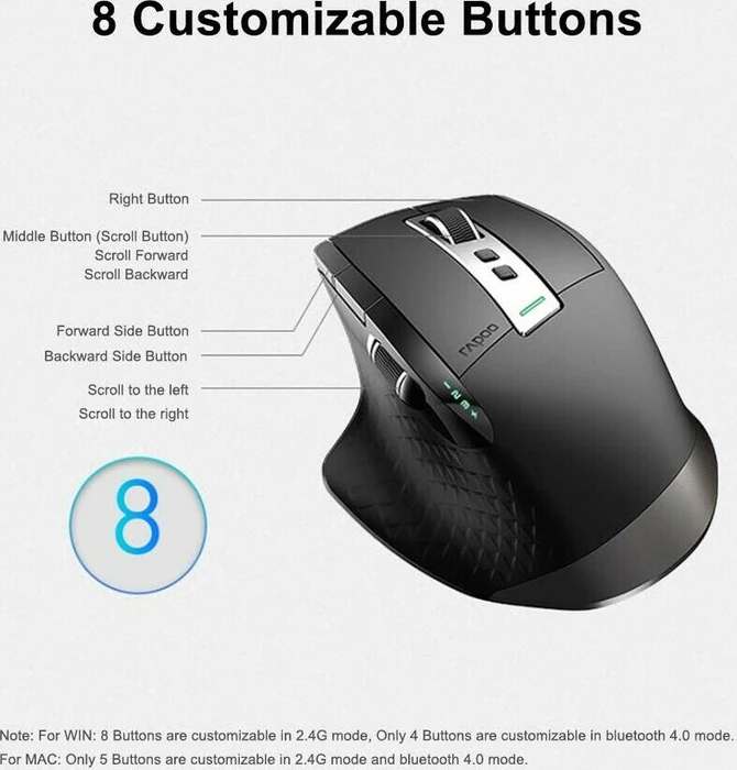 Rapoo MT750S Multi-mode Wireless schwarz, USB/Bluetooth