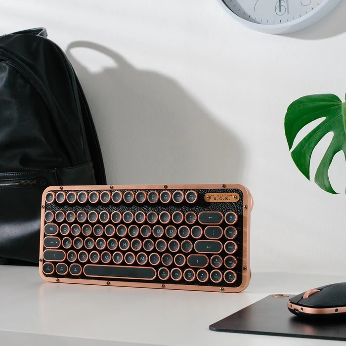 Azio Retro Classic Compact, Artisan, schwarz/kupfer, Kailh Typelit, USB/Bluetooth, UK