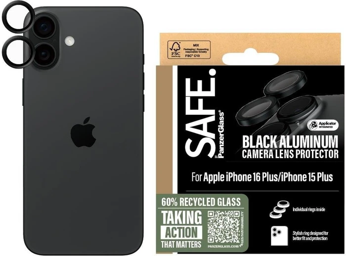 PanzerGlass Safe Camera Lens Protector für Apple iPhone 16/16 Plus