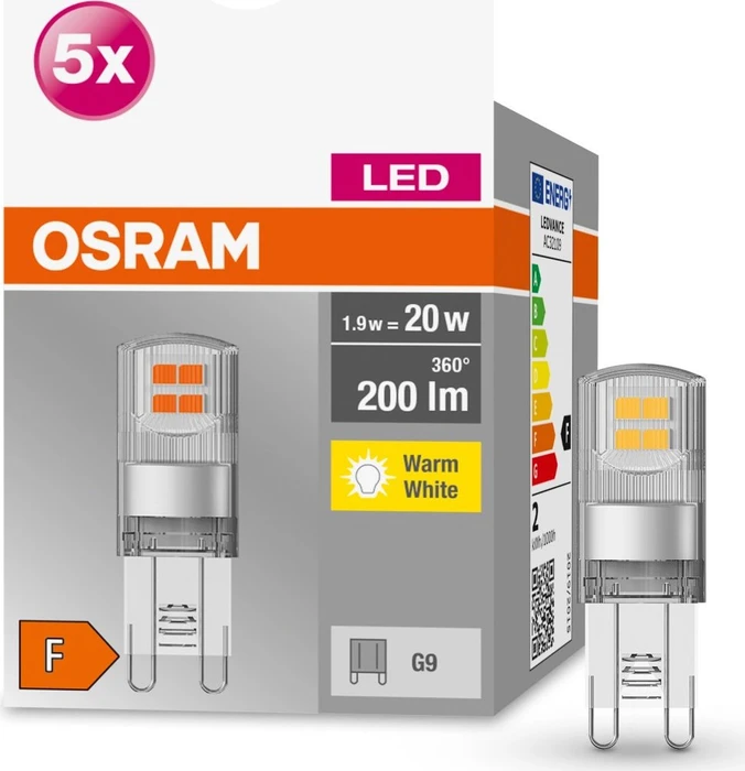 Osram Ledvance LED Base Pin 1.9W/827 G9, 5 Stück