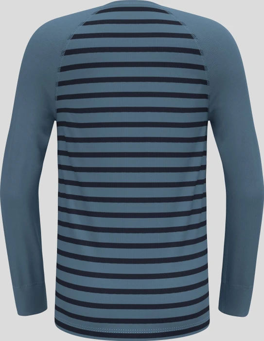 Odlo Active Warm Eco Stripes Funktionsshirt langarm provincial blue/dark sapphire (Junior)
