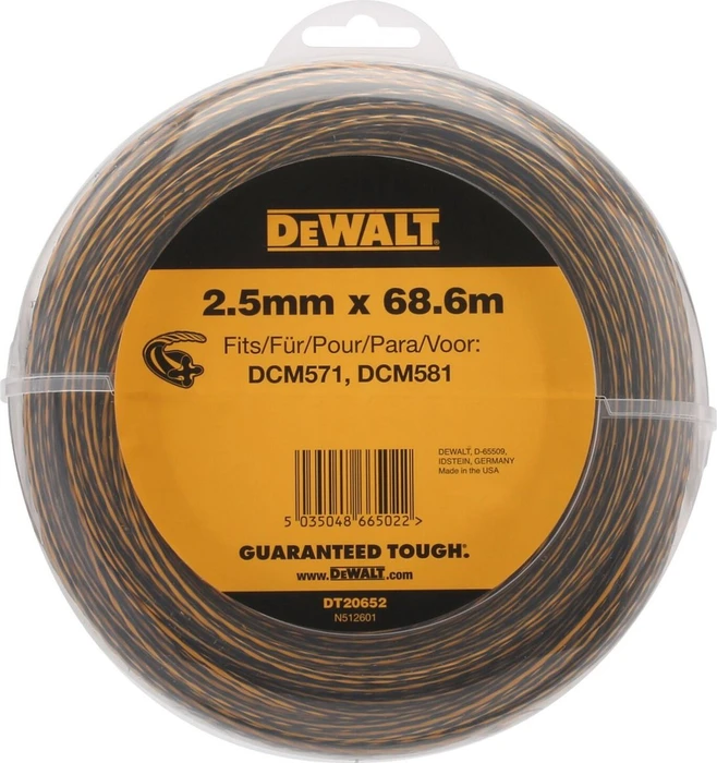 DeWalt DT20652 Trimmerfaden für Rasentrimmer, 2.5mm/68.6m
