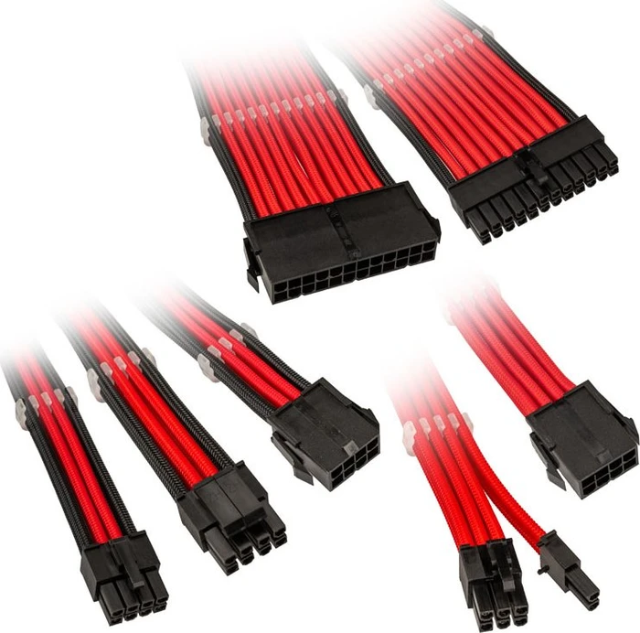 Kolink Core Adept Braided Cable Extension Kit, Red