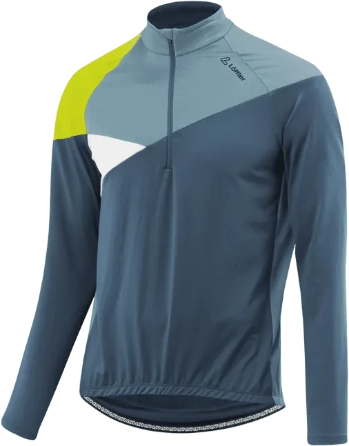 Löffler Areas Mid Half-Zip Trikot langarm dark petrol (Herren)