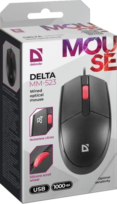 Defender Delta MB-523 Wired Optical Mouse schwarz, USB