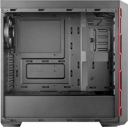 Cooler Master MasterBox MB600L, schwarz/rot, Acrylfenster