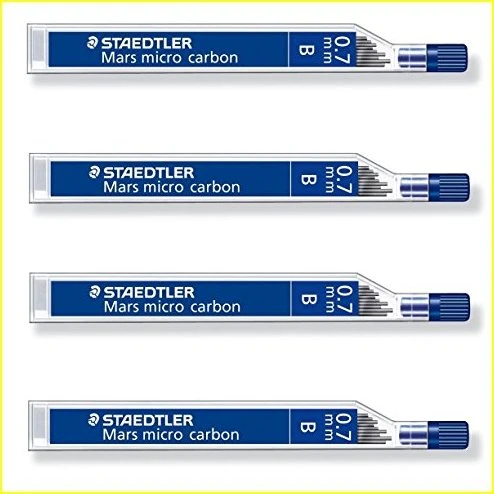 Staedtler Mars micro carbon 250 Druckbleistiftmine B 0.7mm graphit, 4er-Pack