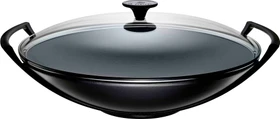 Le Creuset Gusseisen Wok Pfanne 36cm schwarz matt