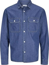 Jack & Jones Comfort Fit Jeans Hemd langarm medium blue denim (Herren)