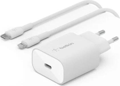 Belkin BoostCharge USB-C-Ladegerät + USB-C/Lightning-Kabel (25W) weiß
