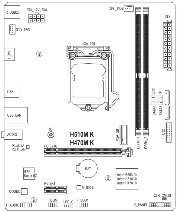 GIGABYTE H470M K (Intel 1200)