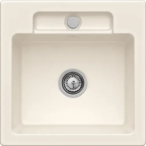 Villeroy & Boch Siluet 50 S flat flächenbündig Becken mittig mit Ablauffernbedienung crema