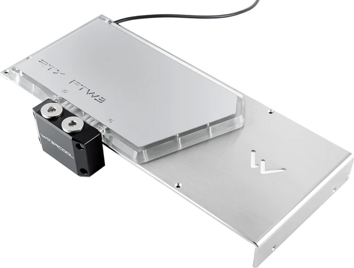 Watercool Heatkiller V eBC GPU Active Backplate RTX 3080/3090 EVGA FTW3, Nickel Silver, ARGB