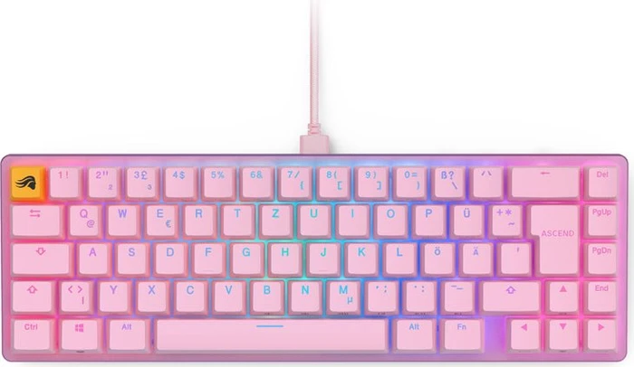 Glorious GMMK 2 Compact, 65%, rosa, LEDs RGB, Glorious Fox Linear, USB, DE
