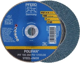 Pferd PFF 180 Z 60 PSF STEELOX POLIFAN Fächerschleifscheibe K60, 180x22.23mm, 10 Stück