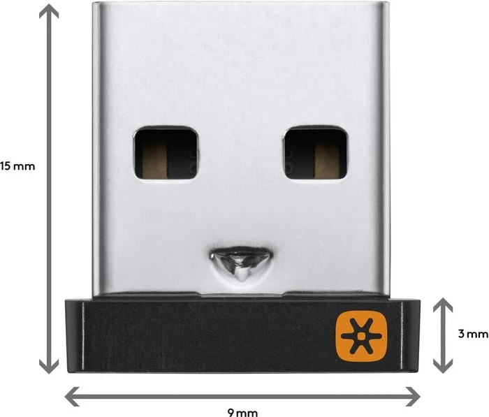 Logitech Unifying Receiver Pico, Funk-Empfänger, schwarz/orange
