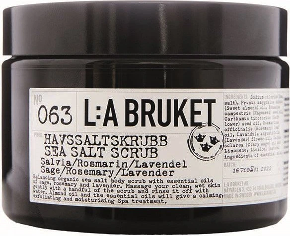 L:A Bruket No 063 Sage Rosemary Lavender Sea Salt Scrub, 420ml